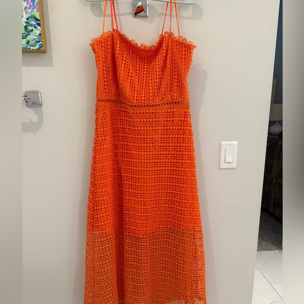 NWT Adelyn Rae midi dress.XL. Lace, spaghetti adjustable straps, lined to knee. - Picture 2 of 10
